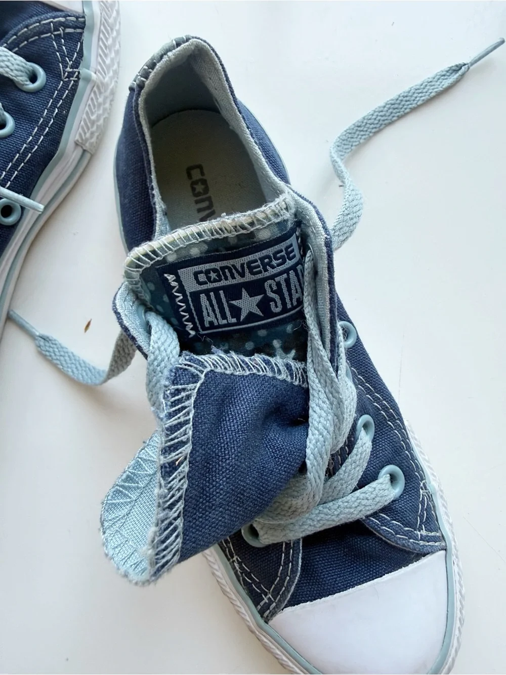 Converse All Stars Double Tongue Blue Size 12